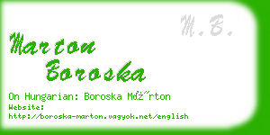 marton boroska business card
